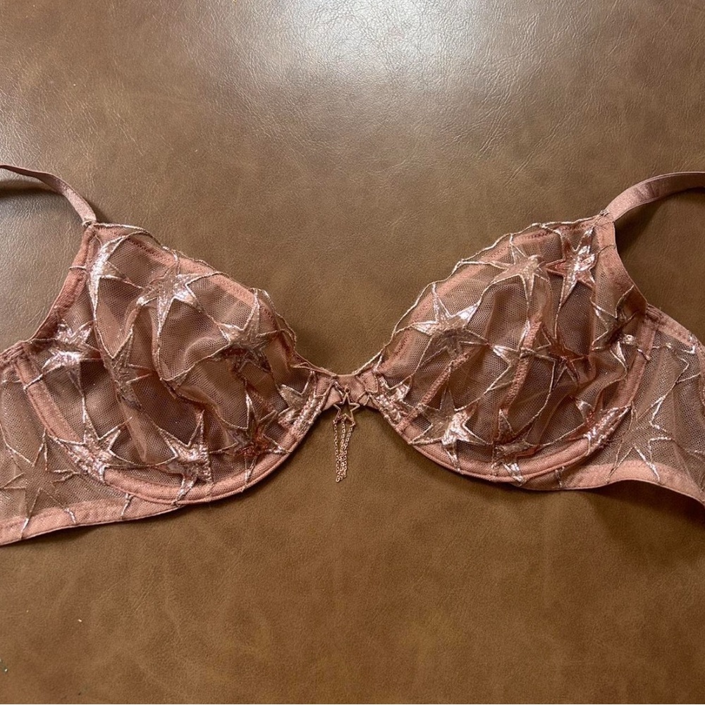 Victoria's Secret Pink Lace Bra with Underwire and Adjustable Straps